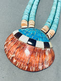 Native American Unbelievable Vintage Santo Domingo Blue Gem Turquoise, Shell Necklace-Nativo Arts