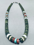 Rare Early Vintage Santo Domingo Serpentine Sterling Silver Necklace-Nativo Arts