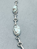 Important Vintage Native American Navajo Dry Creek Turquoise Sterling Silver Necklace-Nativo Arts