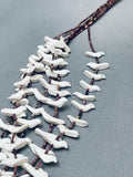 White Dove Vintage Santo Domingo Heishi Sterling Silver Necklace Old-Nativo Arts