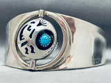 Two Sided Rotating Vintage Native American Navajo Turquoise Inlay Sterling Silver Bracelet-Nativo Arts