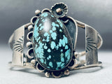 Domed Spiderweb Turquoise Vintage Native American Navajo Sterling Silver Bracelet-Nativo Arts