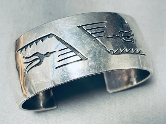 Best Friends Soaring Bird Vintage Native American Navajo Sterling Silver Bracelet-Nativo Arts
