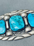 Important Vintage Native American Navajo Ben Touchine Turquoise Sterling Silver Pendant Pin