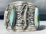 Captivating Native American Navajo Royston Turquoise Gecko Sterling Silver Bracelet-Nativo Arts