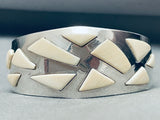Very Rare Gil Nelson Special White Stone Vintage Native American Navajo Sterling Silver Bracelet-Nativo Arts