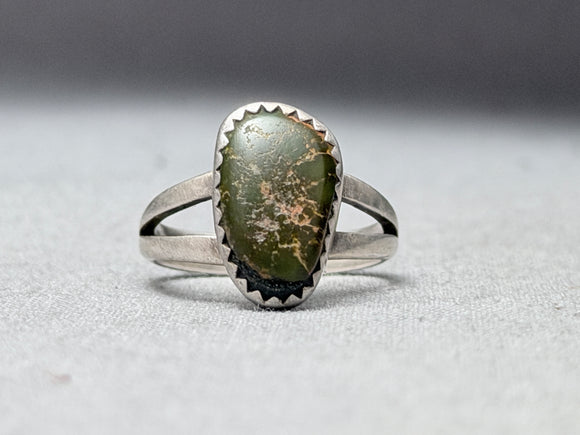 Very Rare Vintage Native American Navajo Damale Turquoise Sterling Silver Ring Old-Nativo Arts