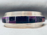6.5 Inch Wrist Vintage Native American Navajo Sugulite Sterling Silver Bracelet Cuff-Nativo Arts