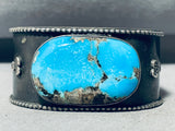 One Of The Best Vintage Native American Navajo Morenci Turquoise Sterling Silver Bracelet-Nativo Arts