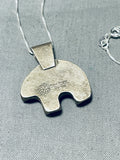 Adorable Vintage Native American Navajo Lapis Sterling Silver Bear Necklace Signed Rose Begay-Nativo Arts