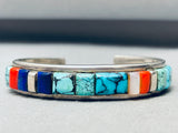 Important Whitethorne Vintage Navajo Turquoise Inlay Sterling Silver Bracelet-Nativo Arts