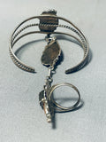Marvelous Vintage Native American Navajo Amber Sterling Silver 'Slave Bracelet'-Nativo Arts