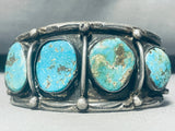 Important Mine!! Vintage Native American Navajo Turquoise Sterling Silver Bracelet Old-Nativo Arts