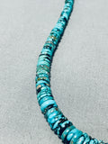 Native American Authentic Santo Domingo Spiderweb Turquoise Sterling Silver Necklace-Nativo Arts