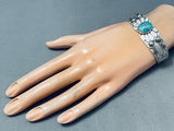 Rare Butterfly Concho Vintage Native American Navajo Morenci Turquoise Sterling Silver Bracelet-Nativo Arts