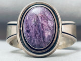 One Of The Best Vintage Native American Navajo Charoite Sterling Silver Bracelet-Nativo Arts
