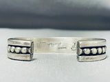 Important Thick Jimmie King Jr Vintage Native American Navajo Sterling Silver Bracelet-Nativo Arts