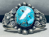 Jess Martinez Vintage Native American Navajo Morenci Turquoise Sterling Silver Bracelet-Nativo Arts