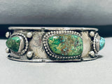 Spectacular Vintage Native American Navajo Carico Lake Turquoise Sterling Silver Bracelet-Nativo Arts