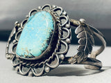 Pedals Of Turquoise Leaf Vintage Native American Navajo Sterling Silver Bracelet-Nativo Arts