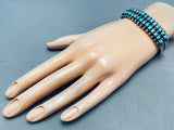 Early 1930's Vintage Native American Zuni Turquoise Sterling Silver Bracelet-Nativo Arts