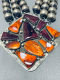 Best Richard Fin Vintage Native American Navajo Spiny Oyster Sterling Silver Necklace-Nativo Arts
