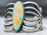 Swirling Cuff Vintage Native American Navajo Royston Turquoise Sterling Silver Bracelet-Nativo Arts