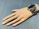 The Best Vintage Native American Navajo Tiger's Eye Sterling Silver Bracelet Cuff-Nativo Arts