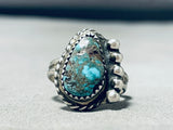 Expressive Vintage Native American Navajo Royston Turquoise Sterling Silver Ring-Nativo Arts