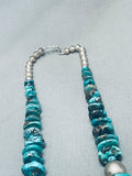 Mega Silver Ball Native American Navajo Sterling Turquoise Necklace-Nativo Arts