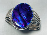 Rich Begay Rare Vintage Native American Navajo Abalone Paua Sterling Silver Bracelet-Nativo Arts