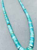 Native American Very Rare Early Vintage Santo Domingo Turquoise Heishi Sterling Silver Necklace-Nativo Arts