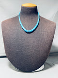 Native American One Of The Best Vintage Santo Domingo Turquoise Sterling Silver Necklace-Nativo Arts