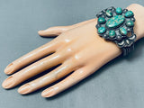 One Of The Best Vintage Native American Navajo Royston Turquoise Sterling Silver Rope Bracelet