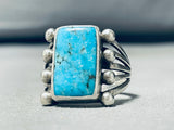 High Quality Vintage Native American Navajo Turquoise Sterling Silver Ring Old-Nativo Arts