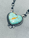I Heart Turquoise! Vintage Native American Navajo Donny Skeet Sterling Silver Necklace-Nativo Arts