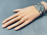 Exquisite Vintage Native American Navajo Bisbee Turquoise Sterling Silver Bracelet-Nativo Arts