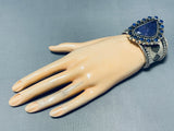 One Of The Most Unique Vintage Native American Navajo Charoite Lapis Sterling Silver Bracelet-Nativo Arts