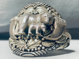 Important Bear Vintage Native American Navajo Sterling Silver Bracelet-Nativo Arts