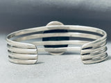 Stunning Vintage Native American Navajo Dome-shaped Midnight Lapis Sterling Silver Bracelet-Nativo Arts