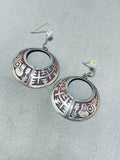 Traditional Vintage Native American Hopi Sterling Silver Earrings-Nativo Arts