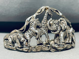 Safari of Animals! Vintage Sterling Silver Detailed Animal Cuff Bracelet-Nativo Arts