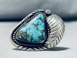 Awesome Vintage Native American Navajo #8 Turquoise Mine Sterling Silver Ring-Nativo Arts