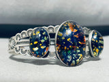Spottted Rainbow Vintage Early Native American Navajo Sterling Silver Bracelet-Nativo Arts