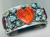 I Heart Jewelry! Vintage Native American Navajo Turquoise Sterling Silver Shell Bracelet Cuff-Nativo Arts