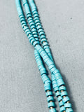 Fab Turquoise Disc Heishi Sterling Silver Necklace