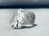 Fascinating Vintage Native American Navajo Sterling Silver Eagle Ring-Nativo Arts