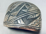 One Of Best Most Unique Vintage Native American Navajo Thomas Singer Sterling Silver Bracelet-Nativo Arts