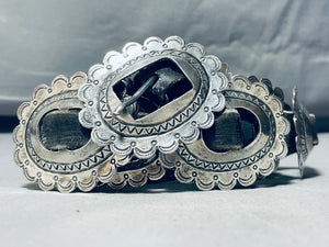 260 Grams Hand Tooled Vintage Native American Navajo Sterling Silver Concho Belt-Nativo Arts