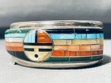 6 Inch Wrist Best Vintage Native American Zuni Don Dewa Inlay Sterling Silver Turquoise Bracelet-Nativo Arts
